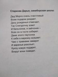 Дарья СТАРКОВА, синеборская школа