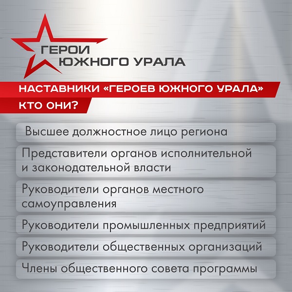Наставники программы «Герои Южного Урала» — люди разных профессий