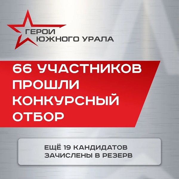 66 героев Южного Урала готовы к старту. Ещё 19 – в резерве.