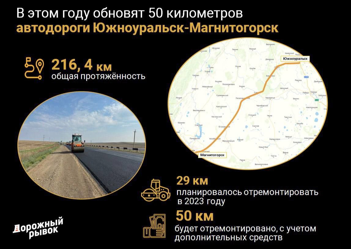 Алексей Текслер направил дополнительные средства на ремонт автодороги Южноуральск-Магнитогорск
